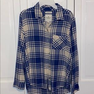 Blue & white flannel- American Eagle (M)